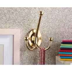 Oval Tri Hook - Polished Brass -Furniture Shop 12839028 1544995165993978