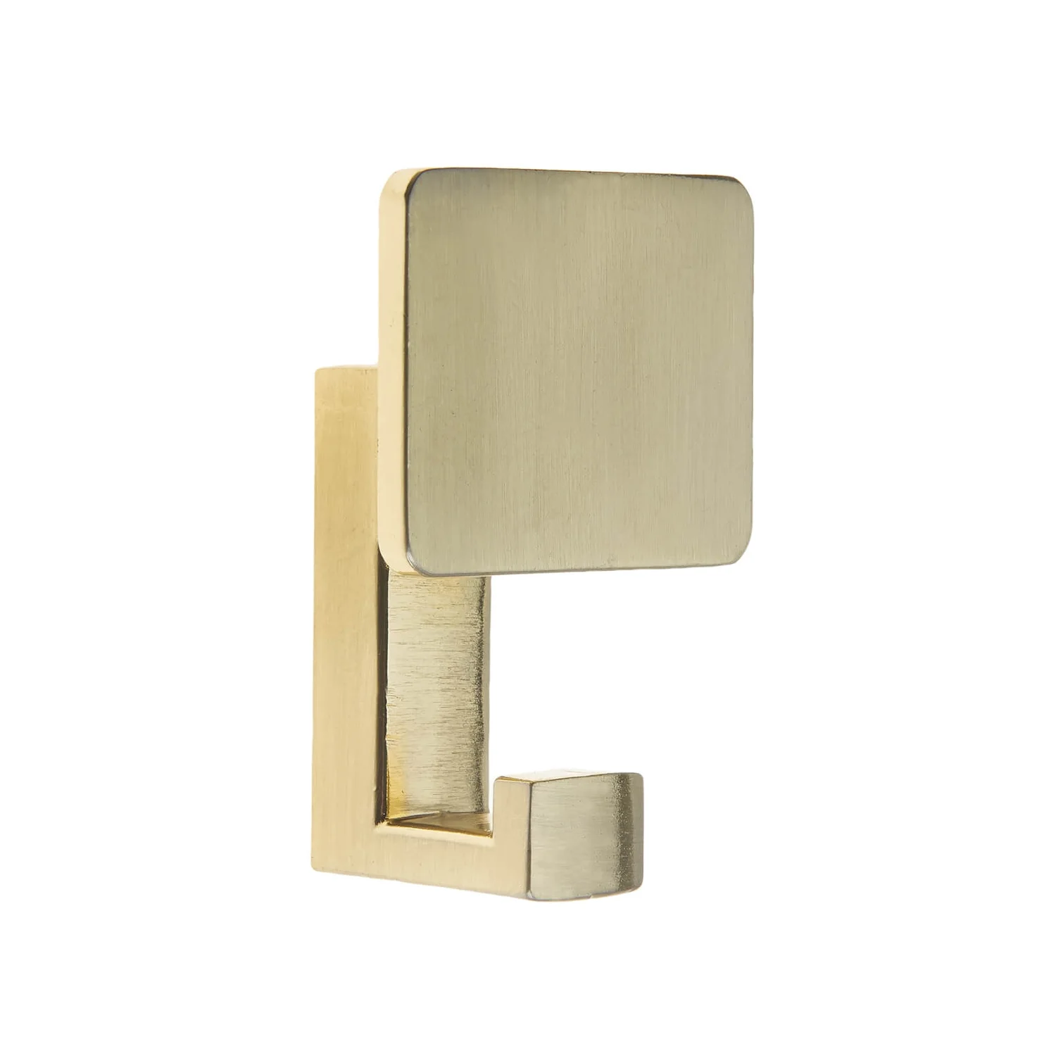 Square Back Hook - Brushed Brass 3 Square Back Hook - Brushed Brass