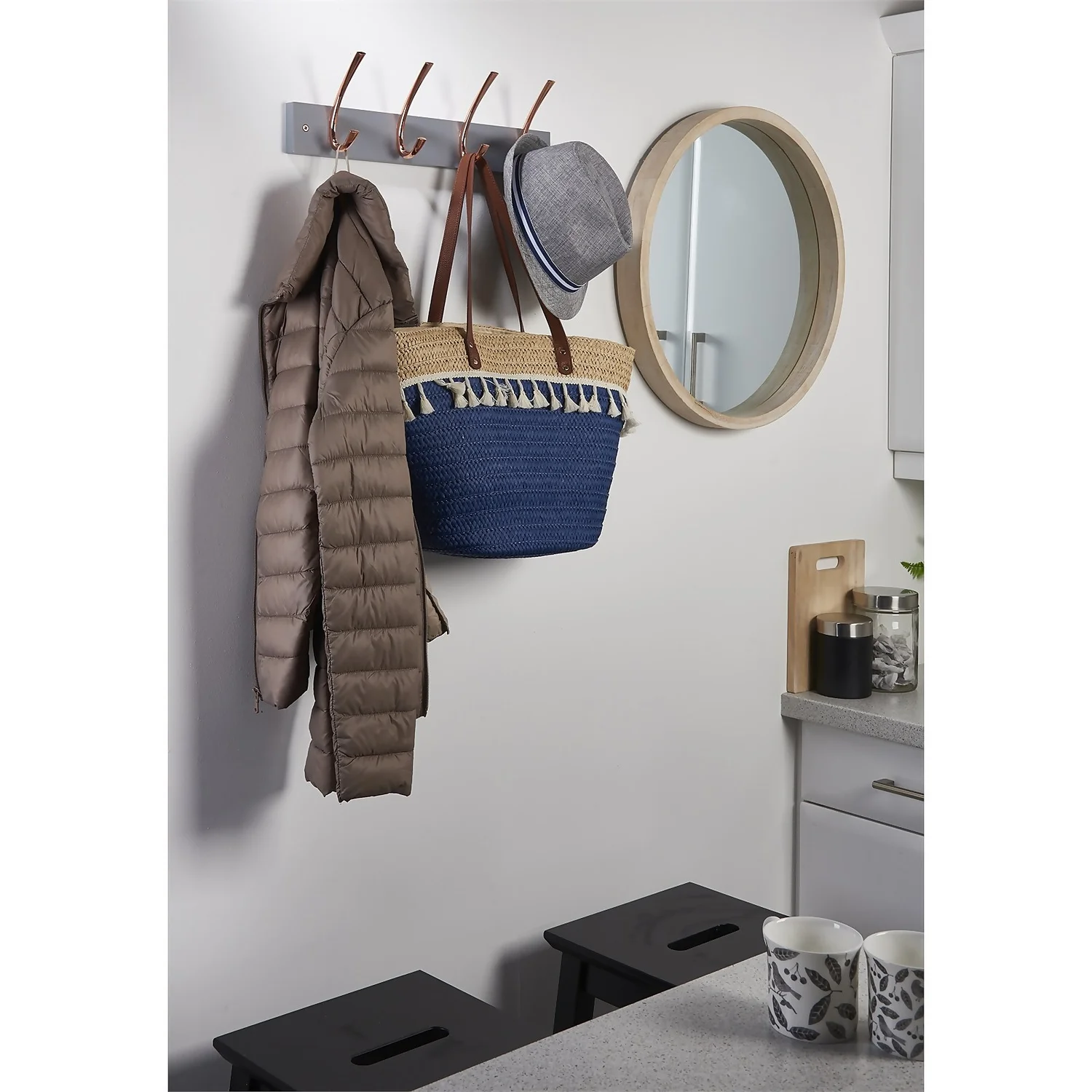 4 Large Rib Copper Hook On Slate Grey Bloc Board 4 4 Large Rib Copper Hook On Slate Grey Bloc Board - Image 2