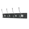 4 Victorian Chrome Hooks On Black Bloc Board -Furniture Shop 12839302 1234845858681984