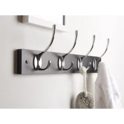 4 Victorian Chrome Hooks On Black Bloc Board -Furniture Shop 12839302 8144845858749868