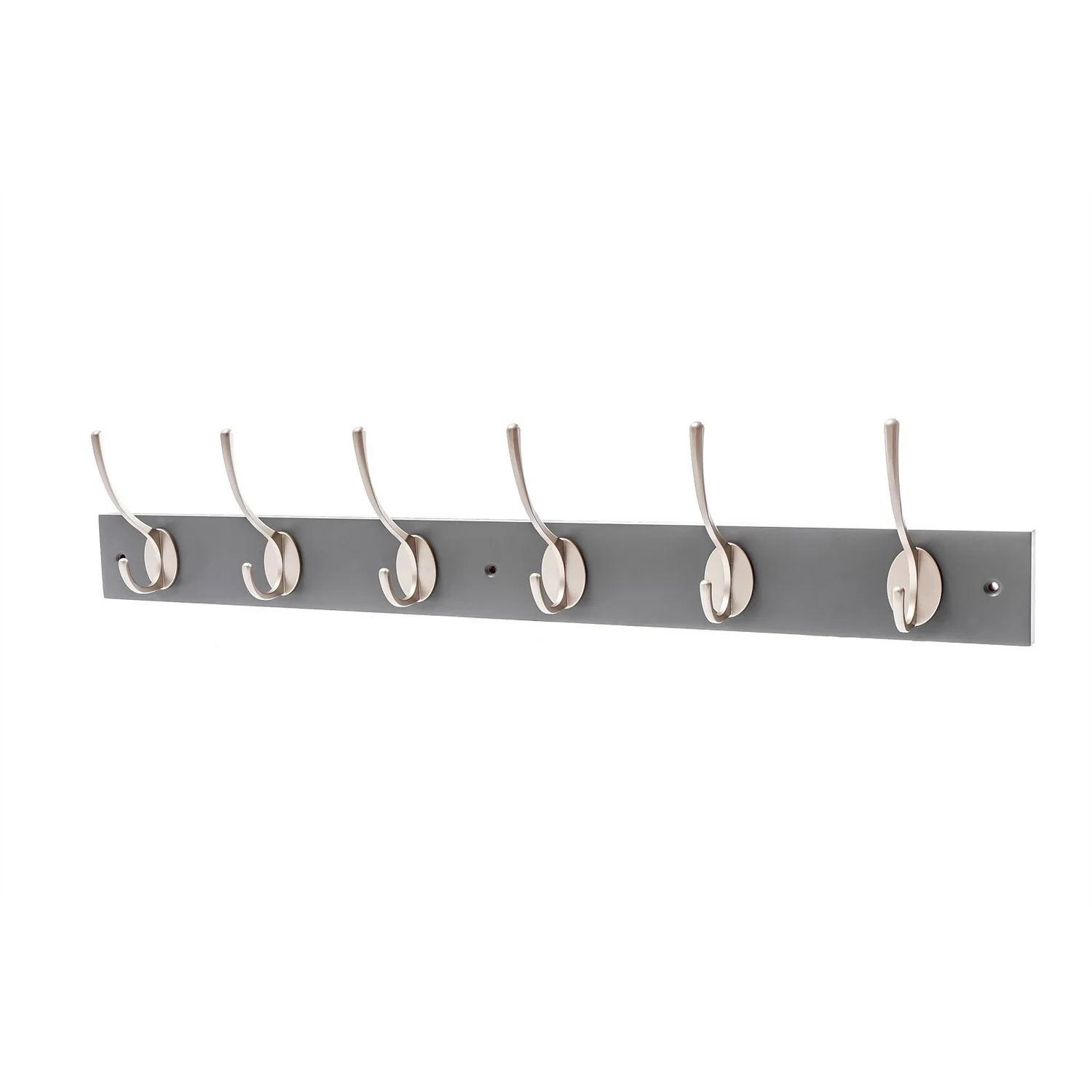 6 Victorian Satin Nickel Hooks On Slate Grey Bloc Board 3 6 Victorian Satin Nickel Hooks On Slate Grey Bloc Board