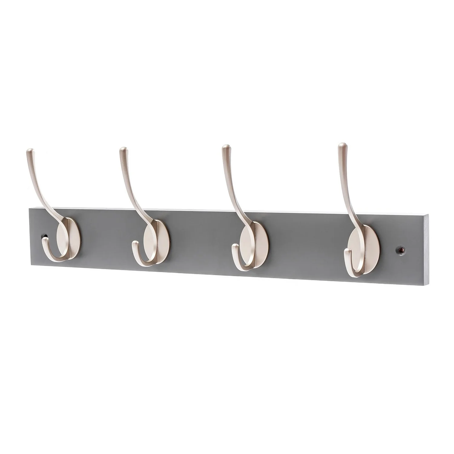 4 Victorian Satin Nickel Hooks On Slate Grey Bloc Board 3 4 Victorian Satin Nickel Hooks On Slate Grey Bloc Board