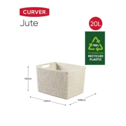 Curver Jute Large Basket - 20L - Off White -Furniture Shop 12840437 7504833167405871