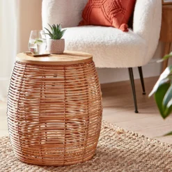 Rey Rattan Storage Side Table -Furniture Shop 12876027 1594927512226176