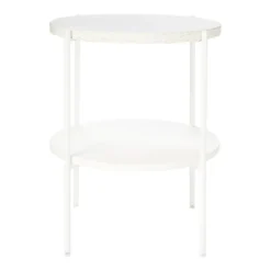 Solna Terrazo Side Table - White -Furniture Shop 12876028 1984886270350092