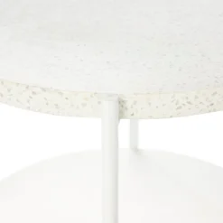 Solna Terrazo Side Table - White -Furniture Shop 12876028 7984886270428389