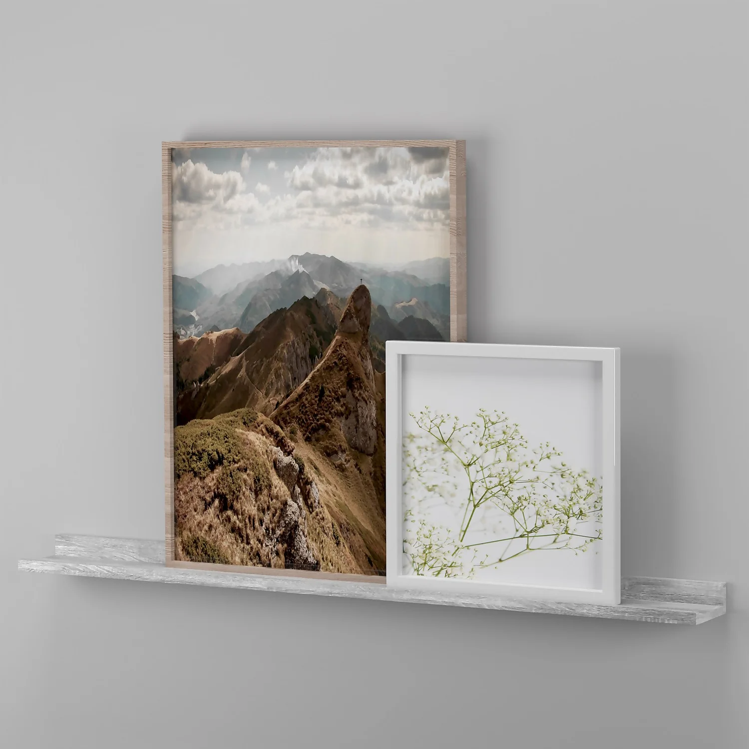 Flexi Storage Decorative Shelving Photo Shelf Grey Oak 900x35x100mm 4 Flexi Storage Decorative Shelving Photo Shelf Grey Oak 900x35x100mm - Image 2