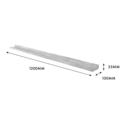 Flexi Storage Decorative Shelving Photo Shelf Grey Oak 1200x35x100mm -Furniture Shop 12878518 8514976461911132