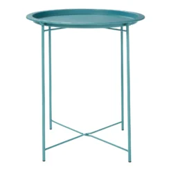 Folding Side Table Dark Teal -Furniture Shop 12879006 1244888469376003