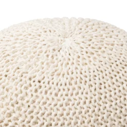 Charles Chunky Knit Pouffe - Cream -Furniture Shop 12882880 1374898261755326
