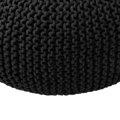 Charles Chunky Knit Pouffe - Grey -Furniture Shop 12882881 1114898261876553