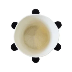 Round Cotton Rope Mono Pom Pom Basket -Furniture Shop 12886598 1084857031641123