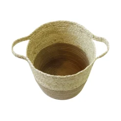 Neutral Corn And Jute Medium Woven Basket -Furniture Shop 12886599 1214857031649487