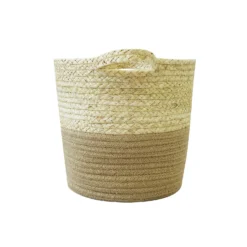 Neutral Corn And Jute Medium Woven Basket -Furniture Shop 12886599 9334857031610436
