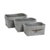 Set Of 3 Grey Oval Felt Baskets -Furniture Shop 12886601 1724857031602681