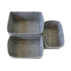 Set Of 3 Grey Oval Felt Baskets -Furniture Shop 12886601 1784857031680822