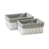 Set Of 2 White Willow Lined Baskets -Furniture Shop 12886609 1534857031704348