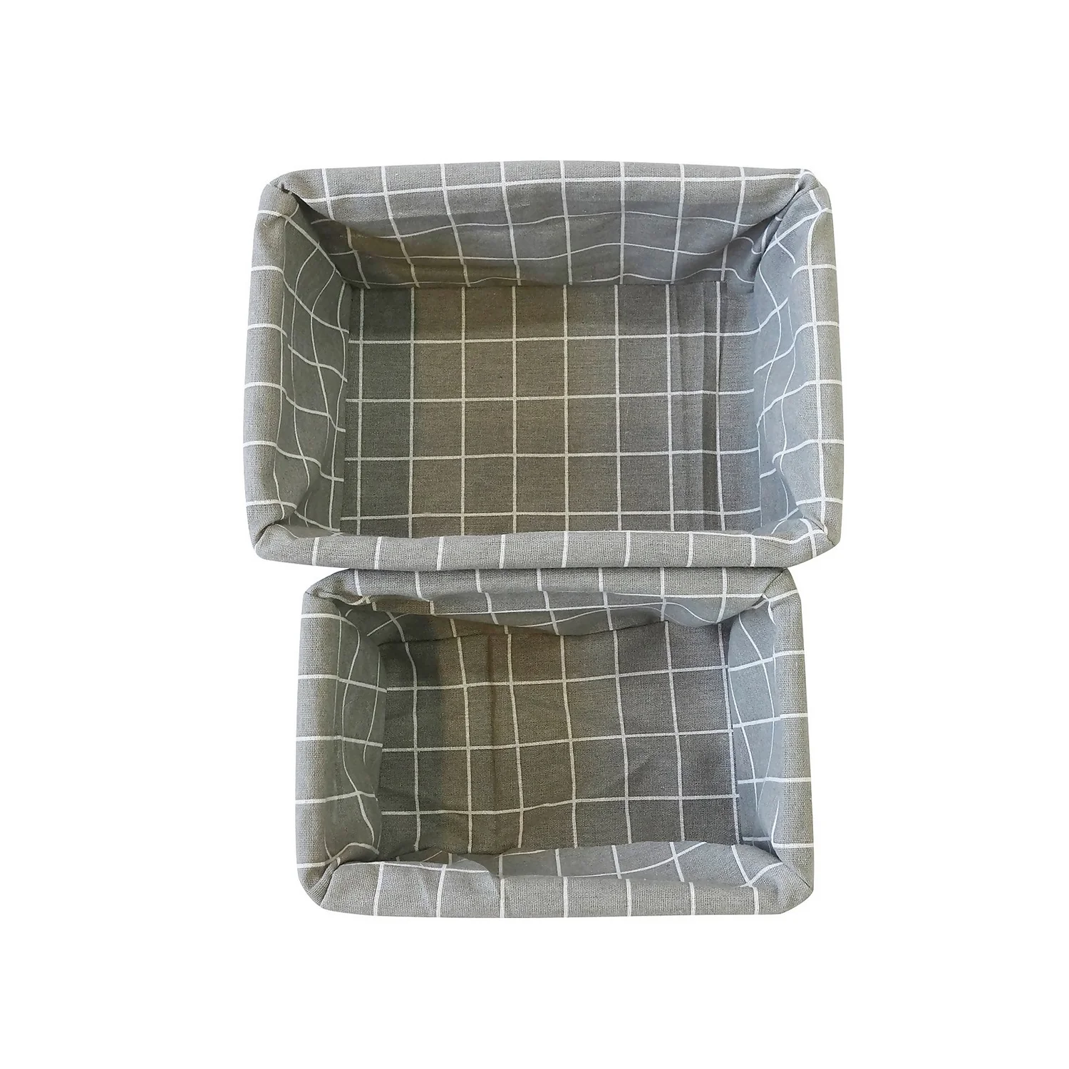 Set Of 2 White Willow Lined Baskets 5 Set Of 2 White Willow Lined Baskets - Image 3