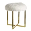 Mary Furry Stool - White -Furniture Shop 12887591 2024885834071621