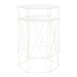 Hex Side Table Set Of 2 White -Furniture Shop 12888151 1774947208365408