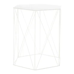 Hex Side Table Set Of 2 White -Furniture Shop 12888151 2014947208431936