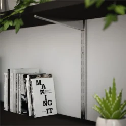 Twin Slot Shelving Kit - 1600mm Krome Twinslot And 120mm Brackets - Chrome Effect -Furniture Shop 12888689 9434843283631975