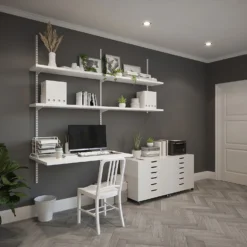 Anti-bacterial Twin Slot Shelving Kit - 1981mm White Twinslot And 320mm Brackets - White 8 Anti-bacterial Twin Slot Shelving Kit - 1981mm White Twinslot And 320mm Brackets - White -Furniture Shop 12889038 2554849582824321