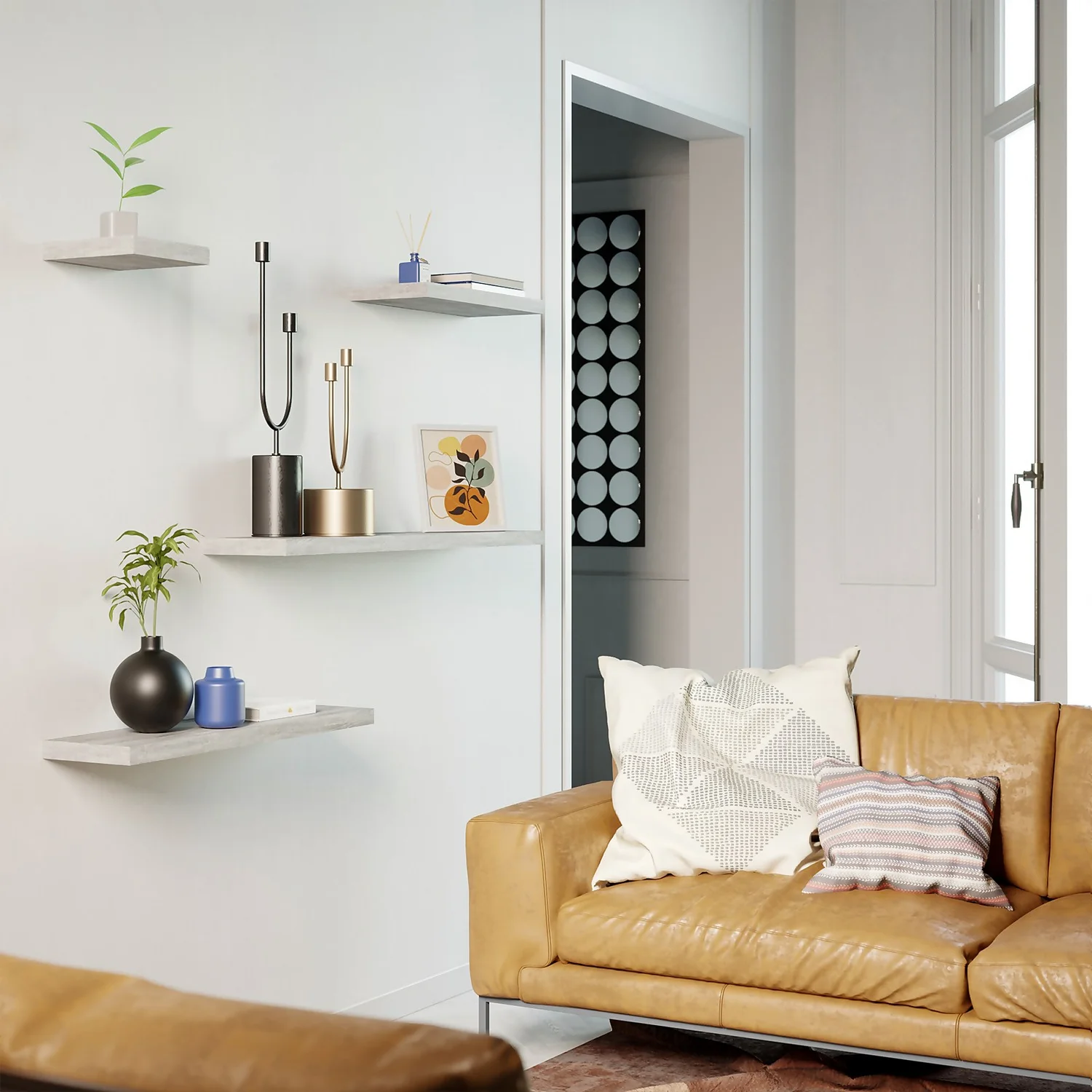 Flexi Storage Decorative Shelving Floating Shelf Grey Oak 250x38x250mm 5 Flexi Storage Decorative Shelving Floating Shelf Grey Oak 250x38x250mm - Image 3