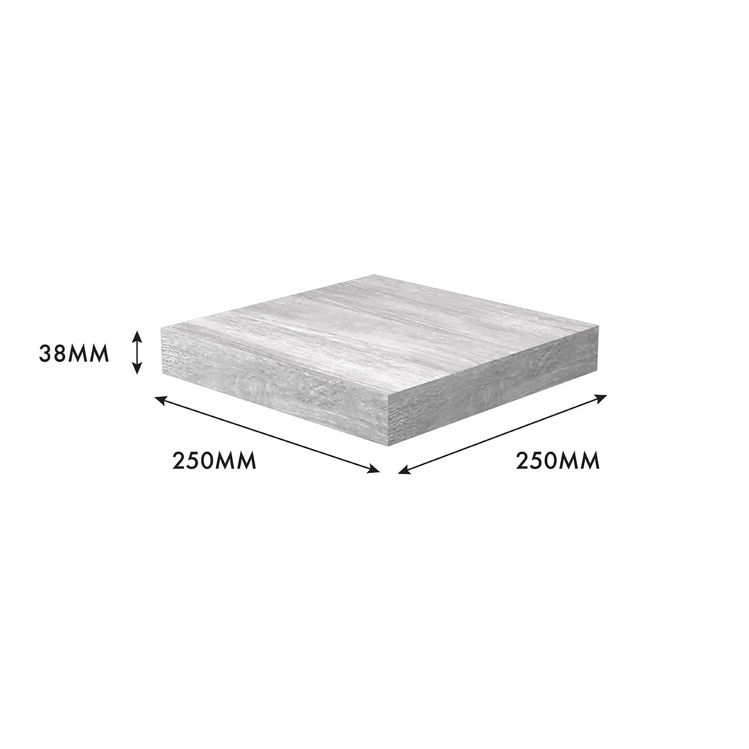 Flexi Storage Decorative Shelving Floating Shelf Grey Oak 250x38x250mm 6 Flexi Storage Decorative Shelving Floating Shelf Grey Oak 250x38x250mm - Image 4