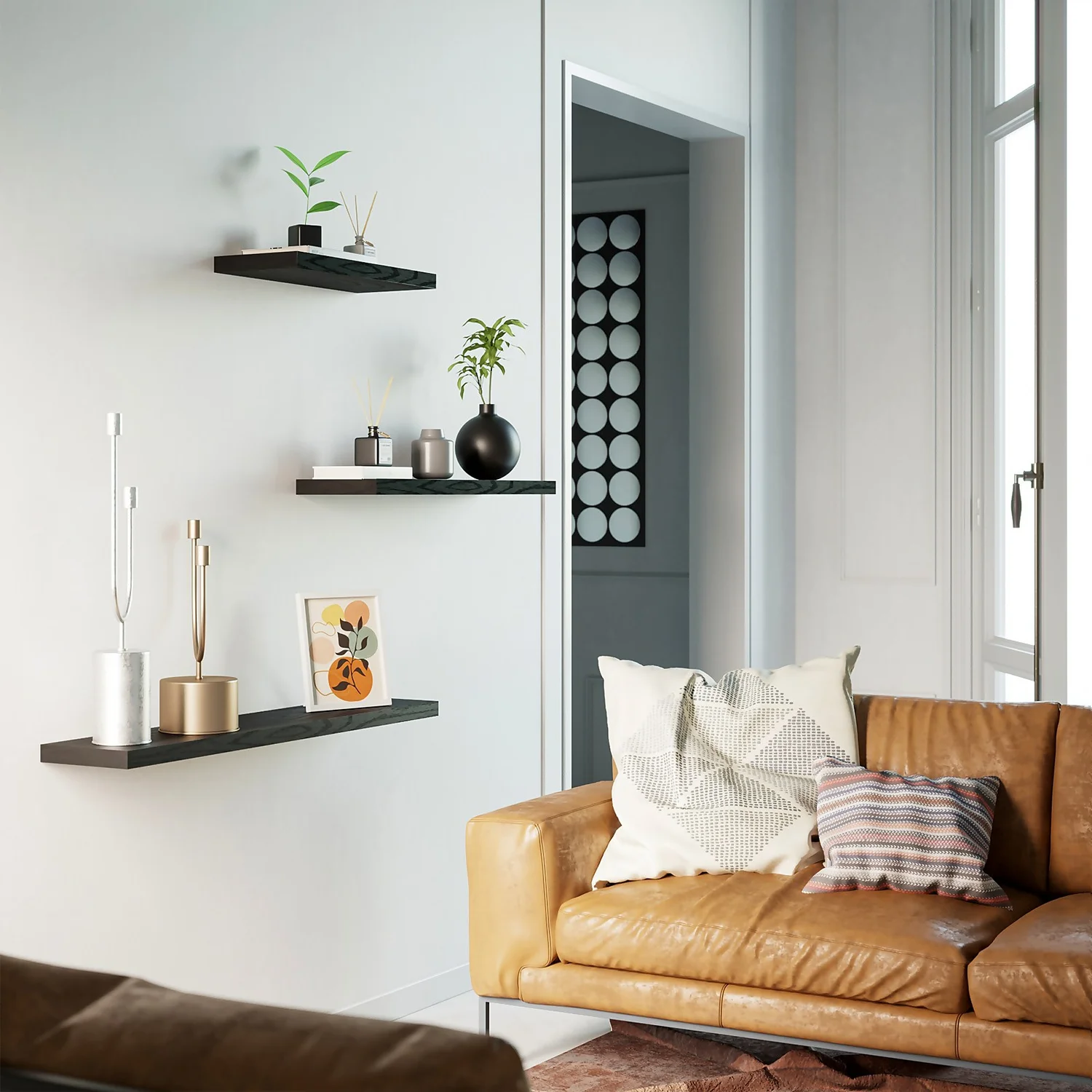 Flexi Storage Decorative Shelving Floating Shelf Black Oak 900x38x240mm 5 Flexi Storage Decorative Shelving Floating Shelf Black Oak 900x38x240mm - Image 3