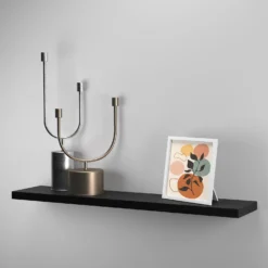Flexi Storage Decorative Shelving Floating Shelf Black Oak 1200x38x240mm -Furniture Shop 12889901 1714867914537906