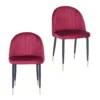 Illona Velvet Dining Chairs - Set Of 2 - Berry -Furniture Shop 12906334 1634931926665240