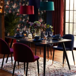 Illona Velvet Dining Chairs - Set Of 2 - Berry -Furniture Shop 12906334 1804931926765200