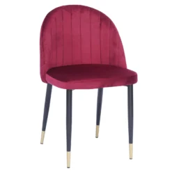 Illona Velvet Dining Chairs - Set Of 2 - Berry -Furniture Shop 12906334 2074862758242648