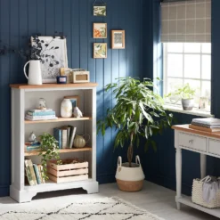 Westcott Oak Painted Low Open Bookcase -Furniture Shop 12914130 1634938893521809