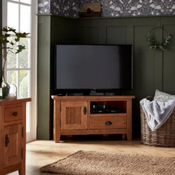 Hocombe Corner TV Stand - Oak -Furniture Shop 12914671 2114933241750811