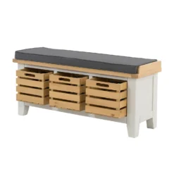 Ashstead Storage Bench - Oak & Ivory -Furniture Shop 12917106 1164897162726602
