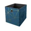 Clever Cube Velvet Geometric Insert - Smokey Blue & Gold 2 Clever Cube Velvet Geometric Insert - Smokey Blue & Gold -Furniture Shop 12932951 1424887876770175