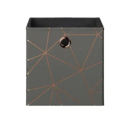 Clever Cube Velvet Geometric Insert - Grey & Rose Gold -Furniture Shop 12932953 1544887876394671