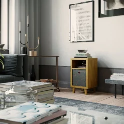 Clever Cube Velvet Geometric Insert - Grey & Rose Gold -Furniture Shop 12932953 5004887876430908