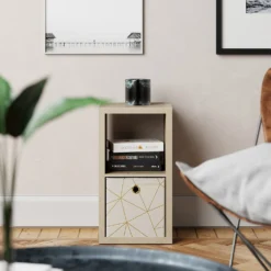 Clever Cube Velvet Geometric Insert - Cream & Gold 7 Clever Cube Velvet Geometric Insert - Cream & Gold -Furniture Shop 12932955 1694887877084767