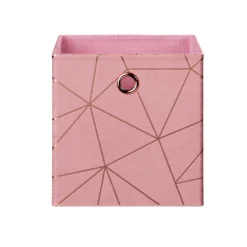 Clever Cube Velvet Geometric Insert - Pink & Rose Gold -Furniture Shop 12932960 1744887876808350