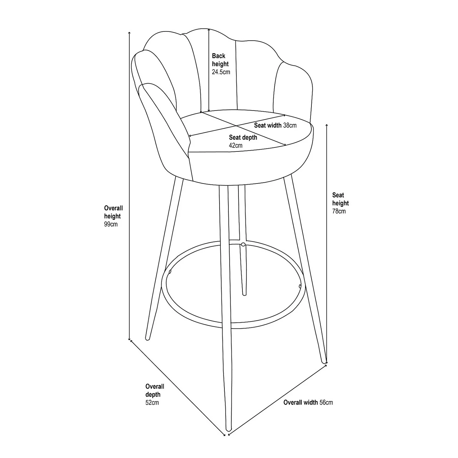 Sophia Bar Stool - Teal 9 Sophia Bar Stool - Teal - Image 7