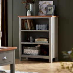 Norbury Low Bookcase - Grey -Furniture Shop 12940859 1834889183422158