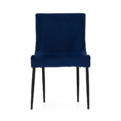 Ava Velvet Dining Chair - Set Of 2 - Navy -Furniture Shop 13125758 4784933241833932