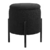 Tori Boucle Footstool - Black -Furniture Shop 13130401 1114919264403102