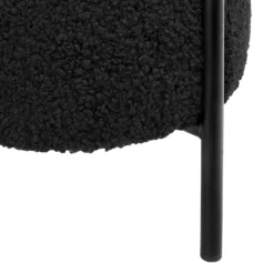 Tori Boucle Footstool - Black -Furniture Shop 13130401 1694919264536410