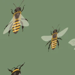 Curver Stockholm Bees Deco Storage Box - Green - 22L -Furniture Shop 13169626 1514898511842148