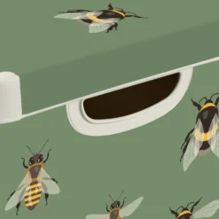 Curver Stockholm Bees Deco Storage Box - Green - 22L -Furniture Shop 13169626 5564898511804807